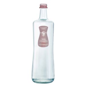 12 Bottle 33.81 fl oz / 1 L – Italian Natural Mineral Water Sparkling Glass Bottle”Elegantia Vivace” Fonte Tavina