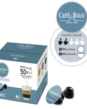 Decaffeinated – 50% Arabica 50% Robusta – Capsules compatible with Dolce Gusto® 50 pz – Caffè Boasi