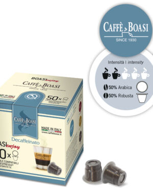 Decaffeinated – 50% Arabica e 50% Robusta  – Capsules compatible with Nespresso®* 50 pz.- Caffè Boasi